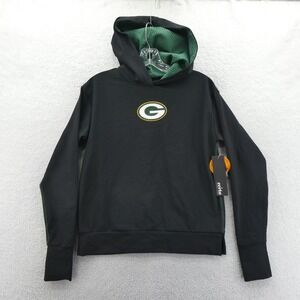 Certo Hoodie Womens Small Green Bay Packers Black Performance Spandex Pullover